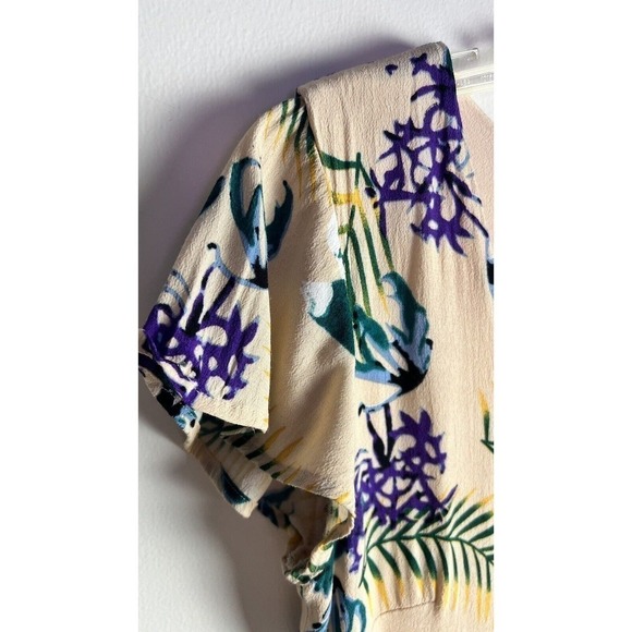 For Love and Lemons Pina Colada Tropical Print Floral Peach Pink Romper Size L - Picture 5 of 9